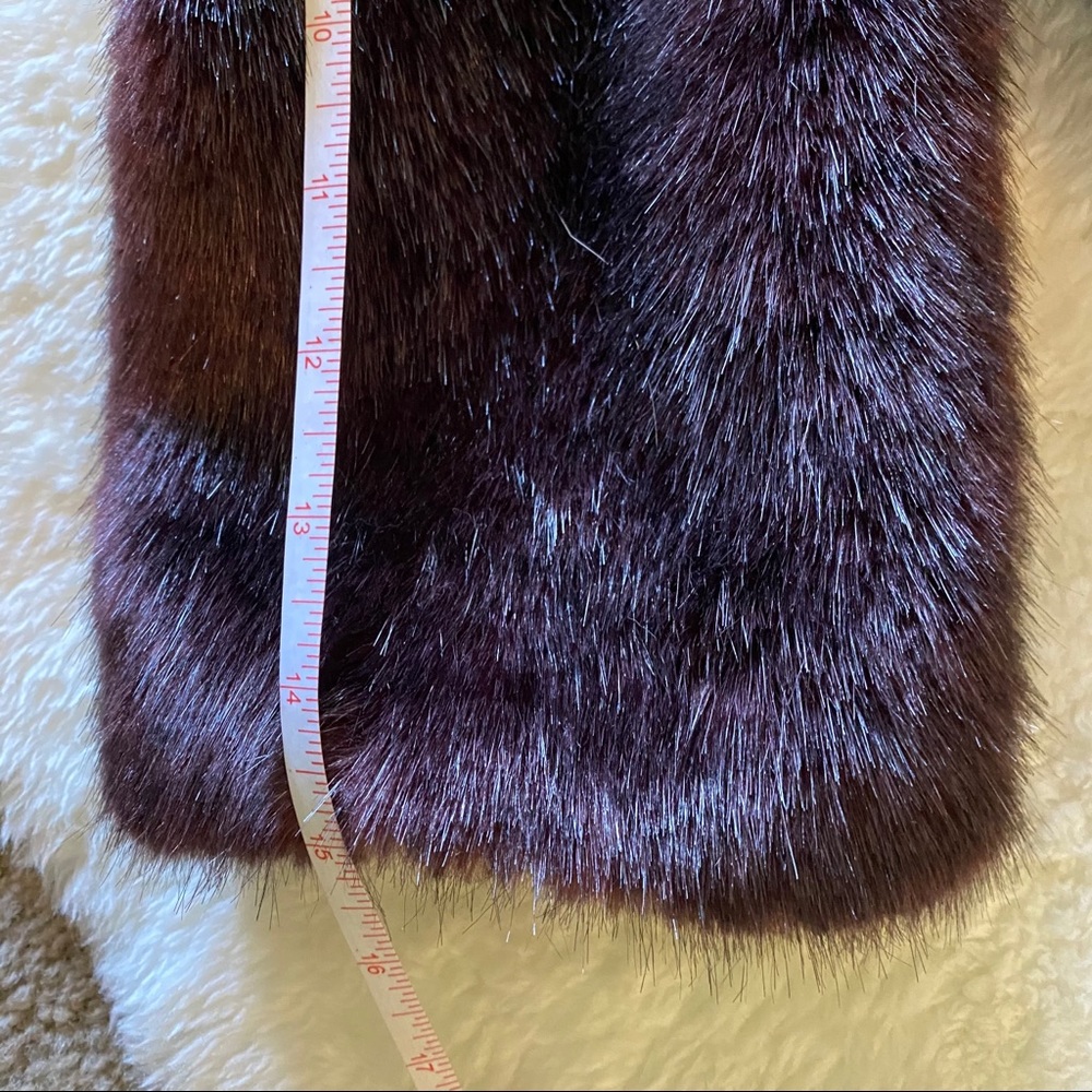 Club Monaco faux fur burgundy jacket - Picture 9 of 12